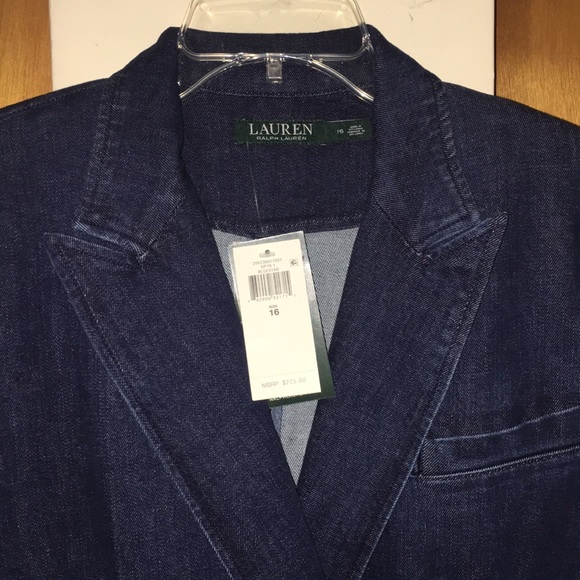 💙NWT Ralph Lauren Denim Double Breasted Blazer - Picture 2 of 11